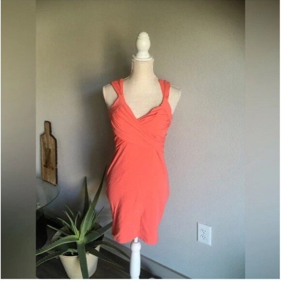 Vintage Victoria’s Secret Bra Tops Wrap Dress Salmon Pink Cotton- S - Picture 1 of 3